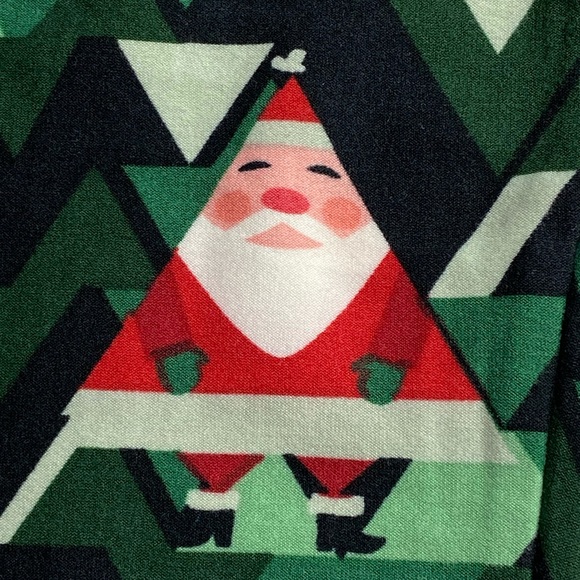 LuLaRoe KIDS L/XL Holiday Leggings Triangle Santa - Picture 6 of 8